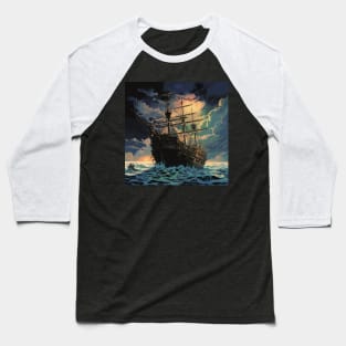 Pirate Ship Baseball T-Shirt